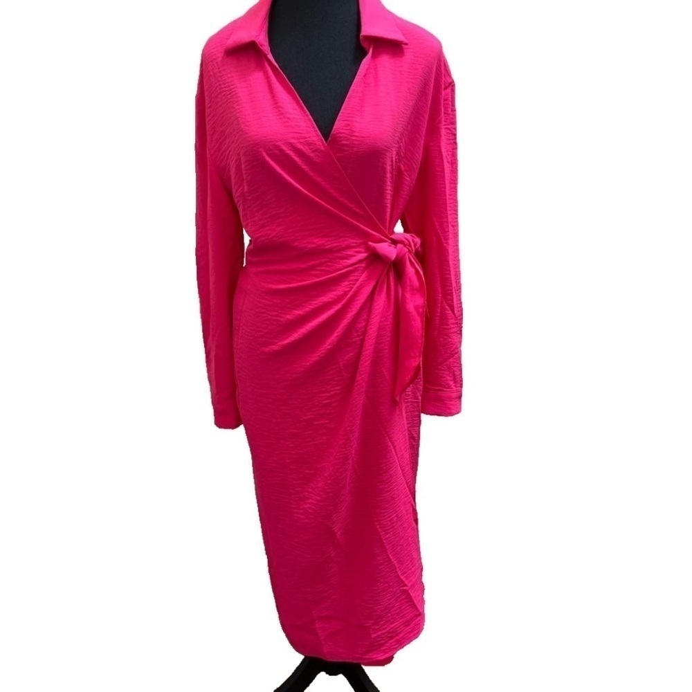 Pink wrap dress